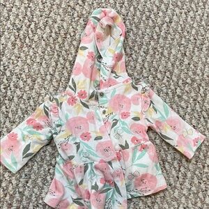 First Impressions Pink and Green Floral Baby Outfit
